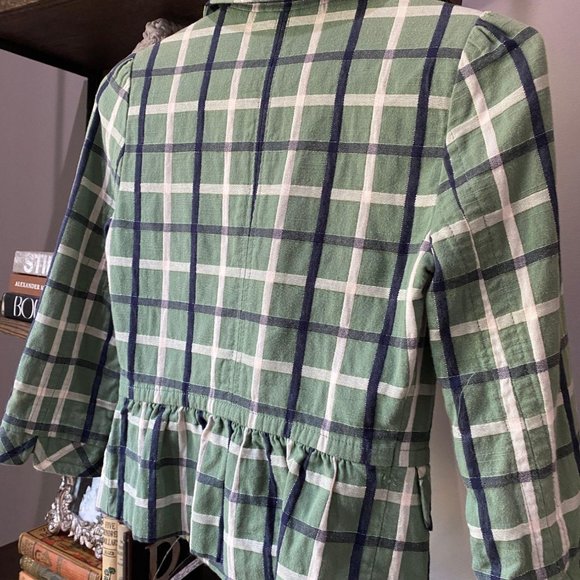 Juicy Couture Plaid Peplum Cropped Blazer Size 0 - Picture 5 of 9